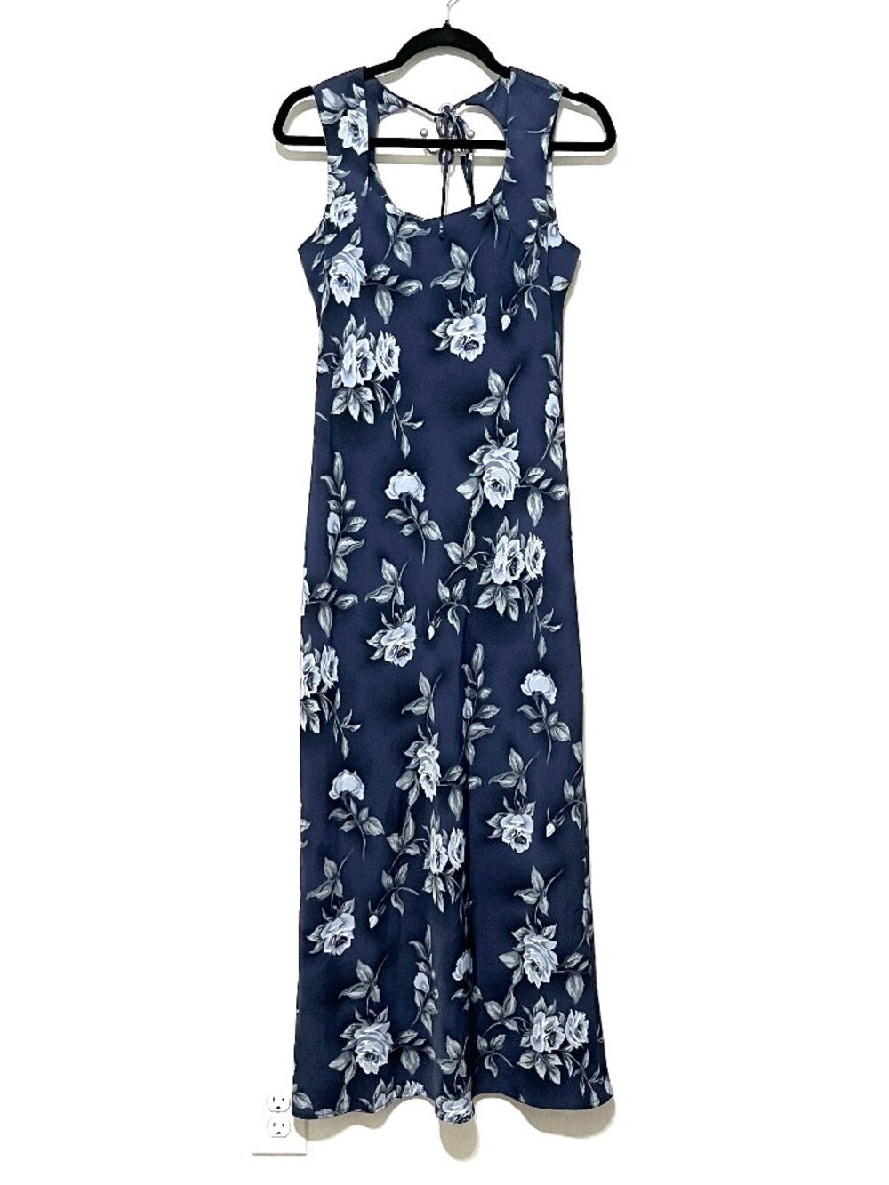 Womens VTG Y2K 90s Bias Maxi Dress S/M Dark Floral Whimsigoth Fairy Grunge Glam